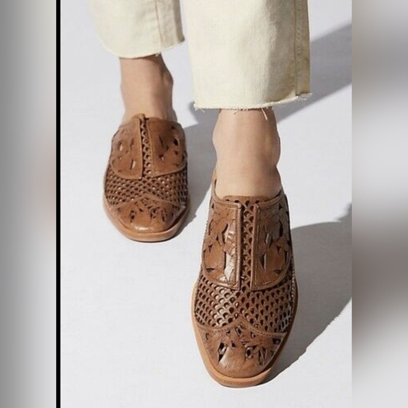 Free People Paramount Leather Cutout Loafers Size 38 lagenlook profesional  37